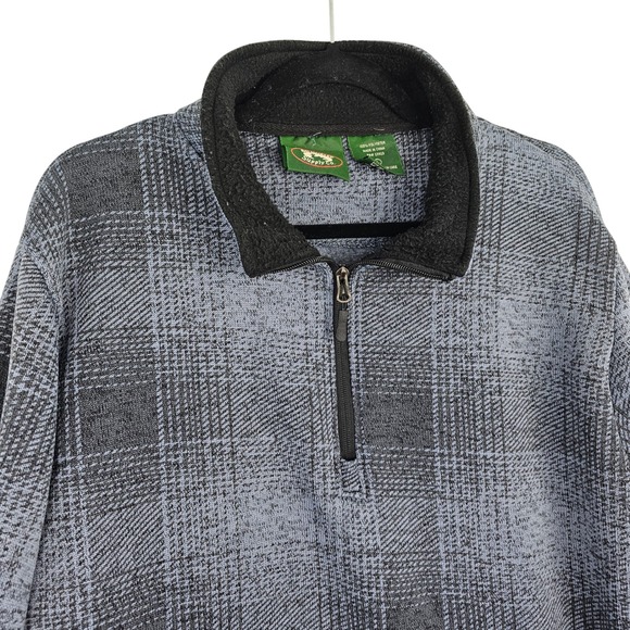 Stillwater Supply Co Men's Plaid 1/4 Zip Fleece Pullover Top Size Large - Picture 3 of 7
